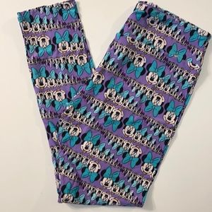 LuLaRoe Leggings. Disney. Minnie. TC. Size 12-18. NWT. Purple Background.
